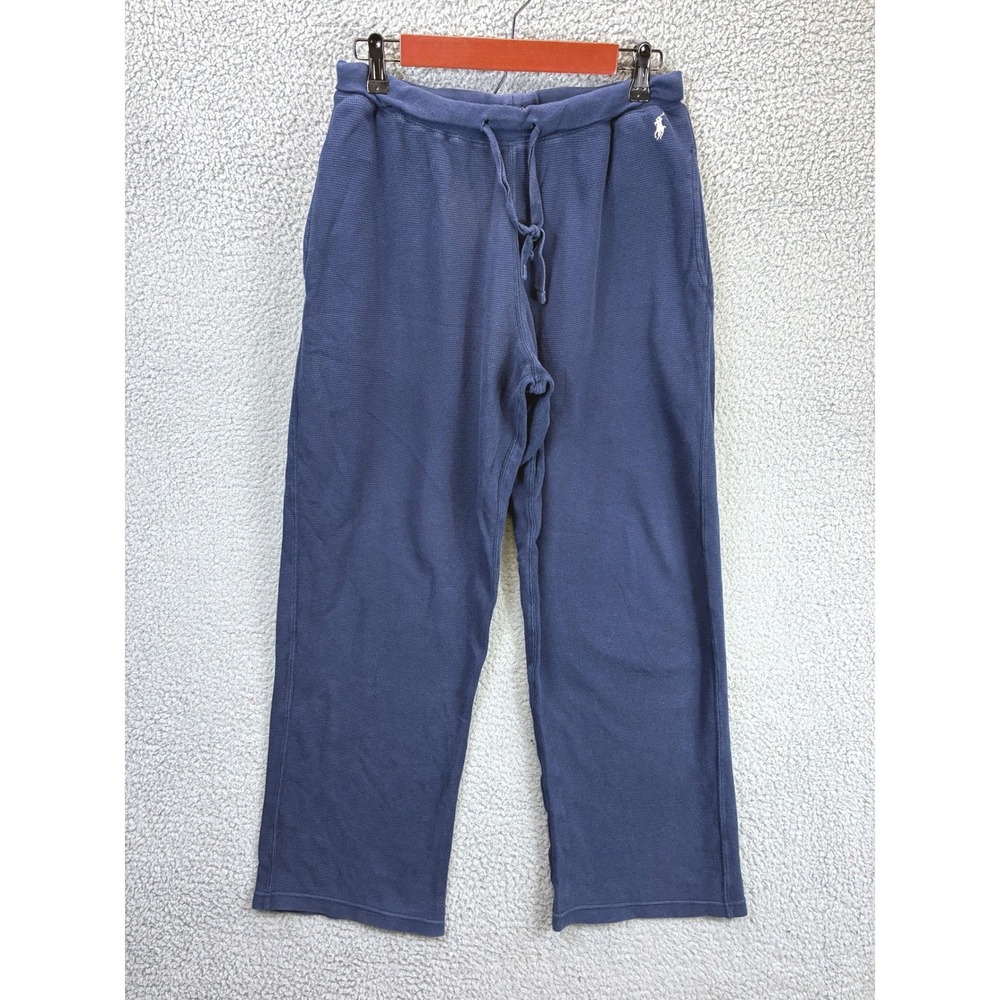 Polo Ralph Lauren Thermal Waffle Knit Lounge Pants Mens M Navy Blue Cozy